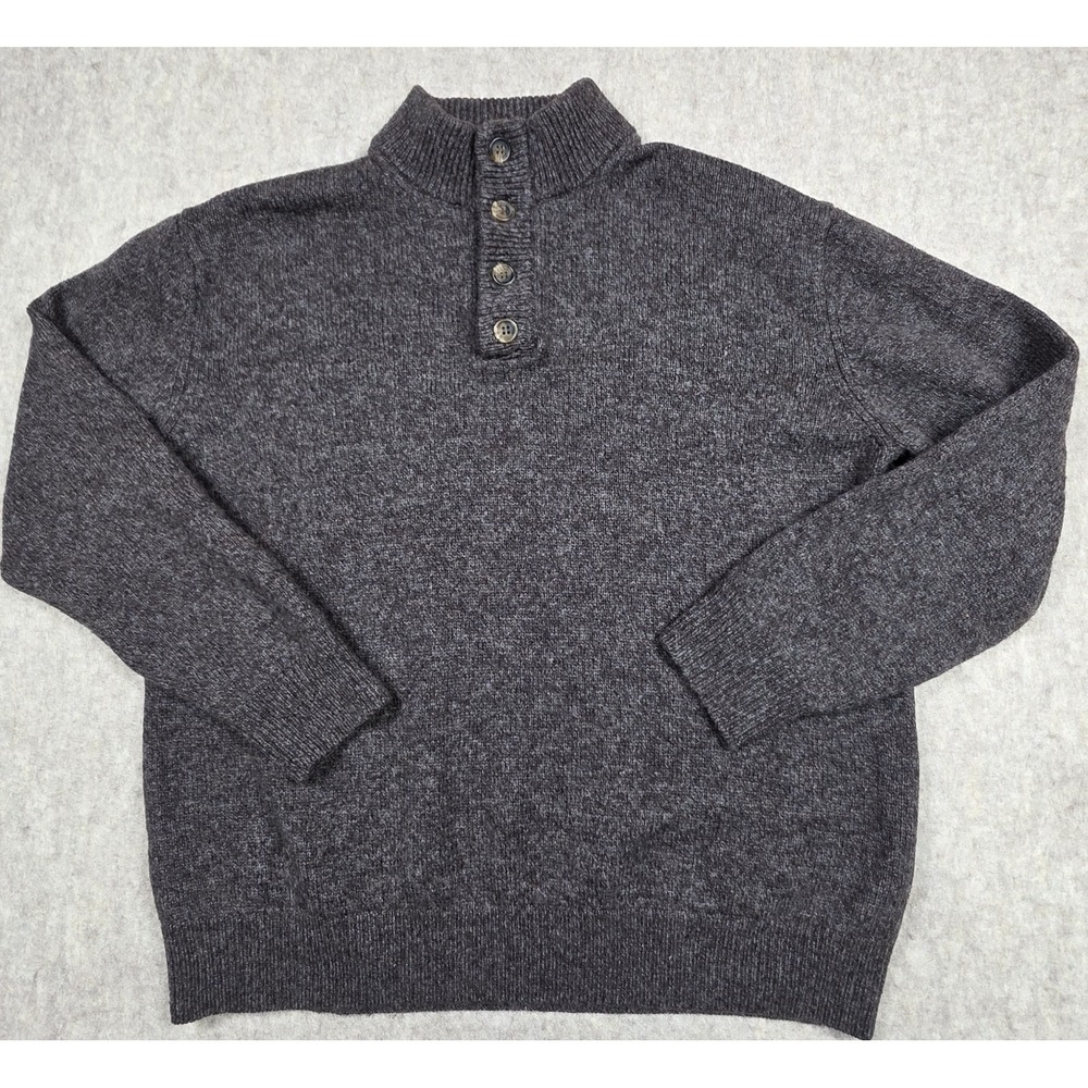 Enzo Mantovani Sweater Men's Large Brown 100% Wool Knit Long Sleeve Pullover‎